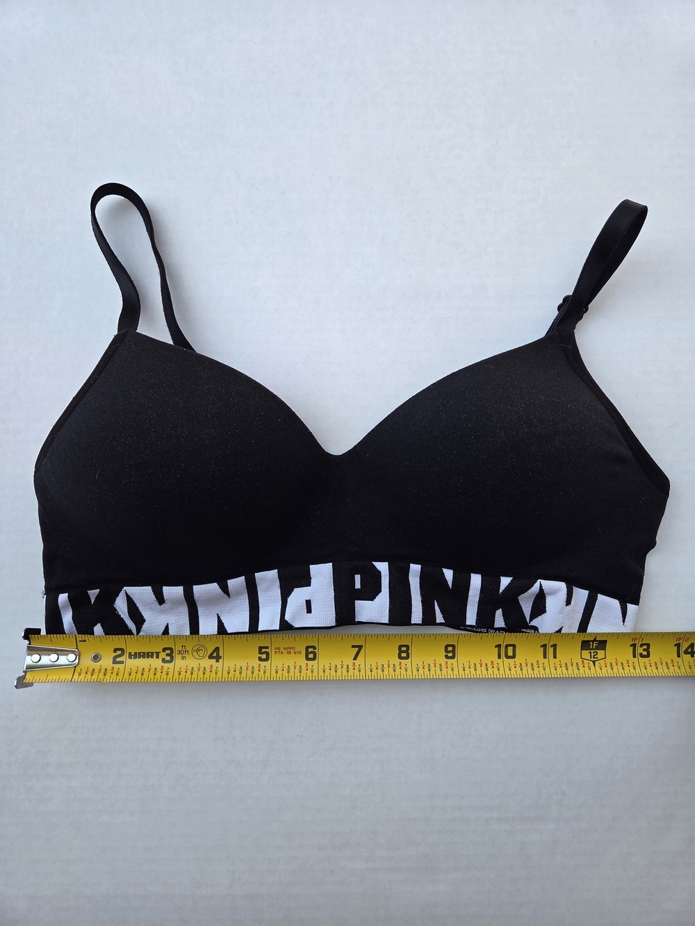 Victoria's Secret PINK Cool & Comfy Wireless Bra Black Logo Band Size Medium